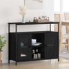 vidaXL Sideboard Svart Ek 100 x 35 x 80 cm Konstruerat tr&auml;