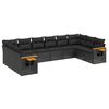 vidaXL Loungegrupp 10 delar med svarta dynor konstrotting