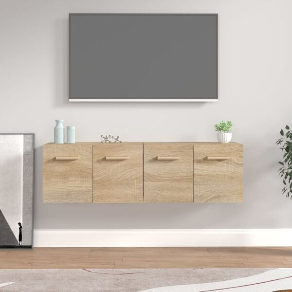 vidaXL V&auml;ggsk&aring;p 2 st sonoma-ek 60x36,5x35 cm konstruerat tr&auml;