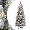 vidaXL Konstgjord julgran Vit 210 cm PVC, Plast, St&aring;l och PE