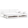 vidaXL Dagb&auml;dd utdragbar 2x(90x200) cm vit massiv furu