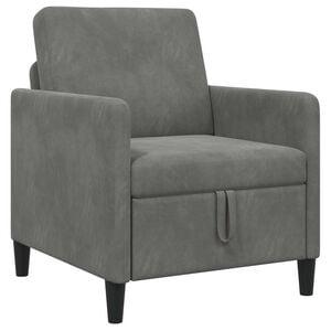 vidaXL Soffa med f&ouml;rvaring M&ouml;rkgr&aring; 72 x 78 x 87 cm Polyester
