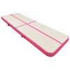 vidaXL Uppbl&aring;sbar gymnastikmatta med pump 300x100x15 cm PVC rosa