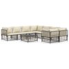 vidaXL Loungegrupp 9 delar med dynor antracit konstrotting