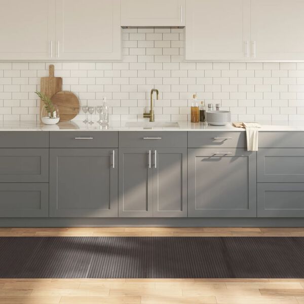 vidaXL Matta rektangul&auml;r m&ouml;rkbrun 80x400 cm bambu