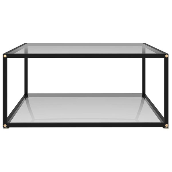 vidaXL Soffbord genomskinligt 80x80x35 cm h&auml;rdat glas