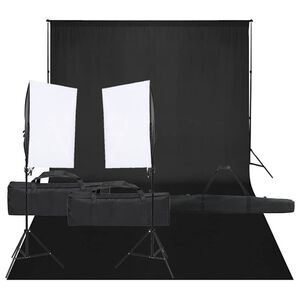 vidaXL Fotostudio med lampor och bakgrund
