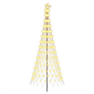 vidaXL LED Julgran 250 cm 290 LED-lampor Varmvit J&auml;rn Svart