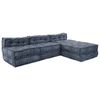 vidaXL Modul&auml;r soffa Geometriskt 4 pcs Indigo 70 x 70 x 56 cm tyg