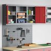vidaXL Verktygssk&aring;p och pegboard-set 3 pcs R&ouml;d 100 x 20 x 115 cm St&aring;l