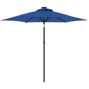 vidaXL Tr&auml;dg&aring;rdsparasoll med st&aring;lst&aring;ng azurbl&aring; 225x225x212 cm