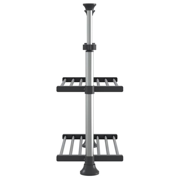 vidaXL Kökshylla 50x25x(50-70) cm aluminium