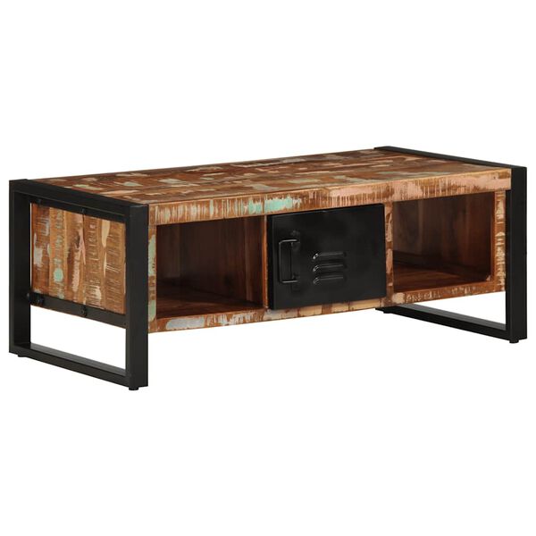 vidaXL Soffbord flerfärgad 90x50x36 cm massivt återvunnet trä