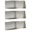 vidaXL St&ouml;dv&auml;gg 6 st 60 x 12 x 40 cm Rostfritt st&aring;l Silver