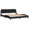 vidaXL Bed Frame with LED without Mattress "Hvar" Black 180x200 cm Fabric