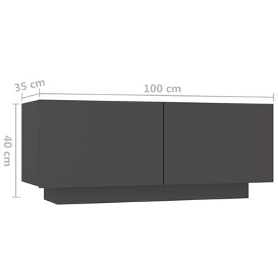 vidaXL Sängbord grå 100x35x40 cm konstruerat trä