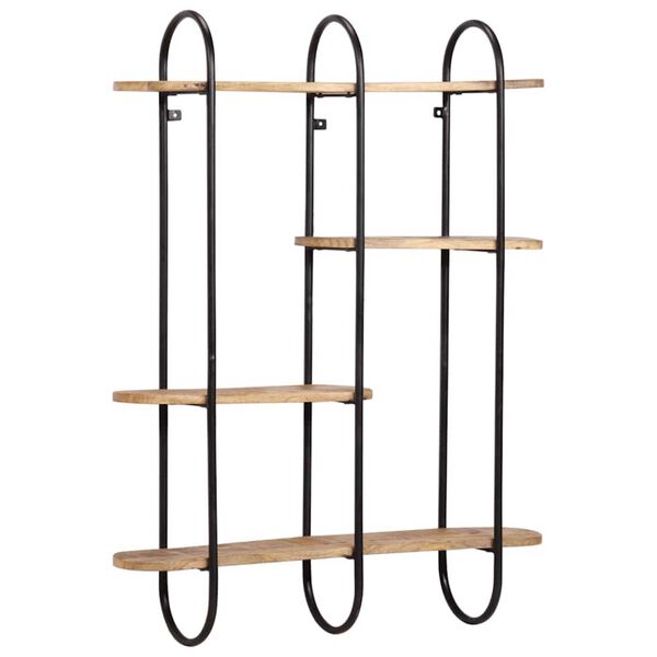 vidaXL V&auml;gghylla 90x20x116,5 cm mango massivt grovt tr&auml;