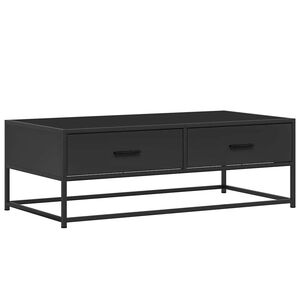 vidaXL Soffbord svart 100x50x35 cm konstruerat tr&auml; och metall