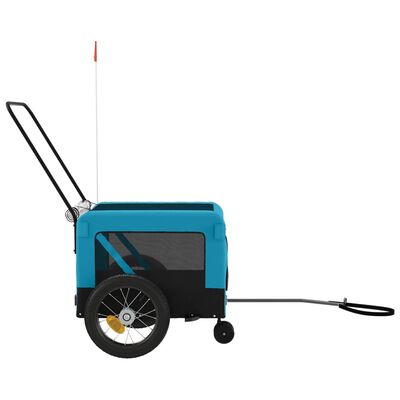 vidaXL Cykelvagn för djur blå och svart oxfordtyg och järn