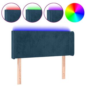 vidaXL S&auml;nggavel LED m&ouml;rkbl&aring; 103x16x78/88 cm sammet