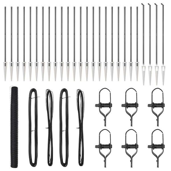 vidaXL St&auml;ngselstolpe Gr&aring; 50 x 1,6 m (36 mm n&auml;t) St&aring;l och PVC