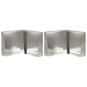 vidaXL St&ouml;dv&auml;gg 2 st 50 x 50 x 30 cm Rostfritt st&aring;l Silver