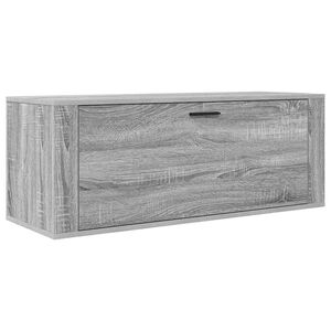vidaXL V&auml;ggmonterat skosk&aring;p gr&aring; sonoma 100x35x38 cm konstruerat tr&auml;