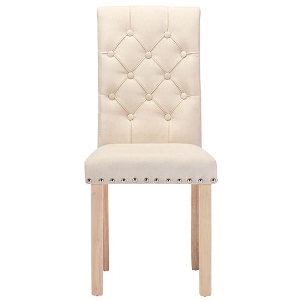 vidaXL Matstolar 6 st gr&auml;ddvit tyg