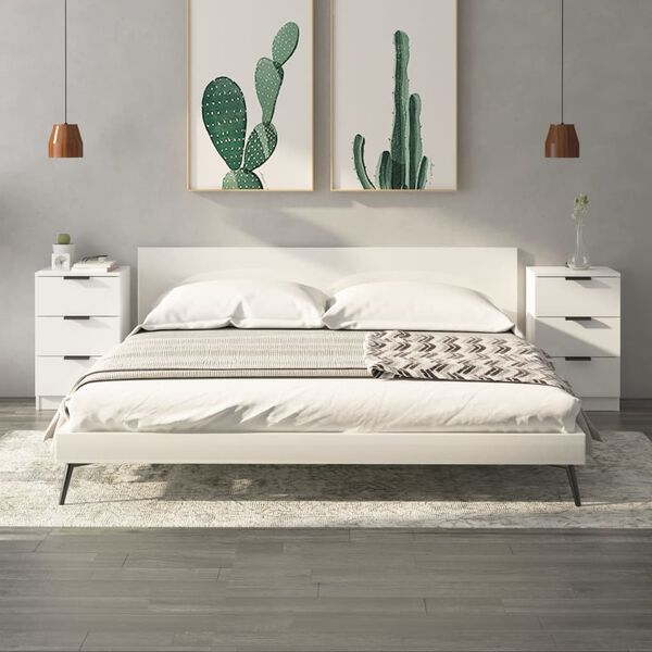 vidaXL S&auml;ngbord 2 st vit h&ouml;gglans 40x36x65 cm