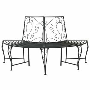vidaXL Tr&auml;db&auml;nk 4-Antal sittplatser 160 x 80 x 89 cm St&aring;l Svart