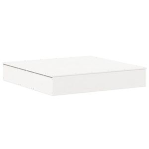 vidaXL Sandl&aring;da med Lock vit 111x111x19,5 cm massiv furu