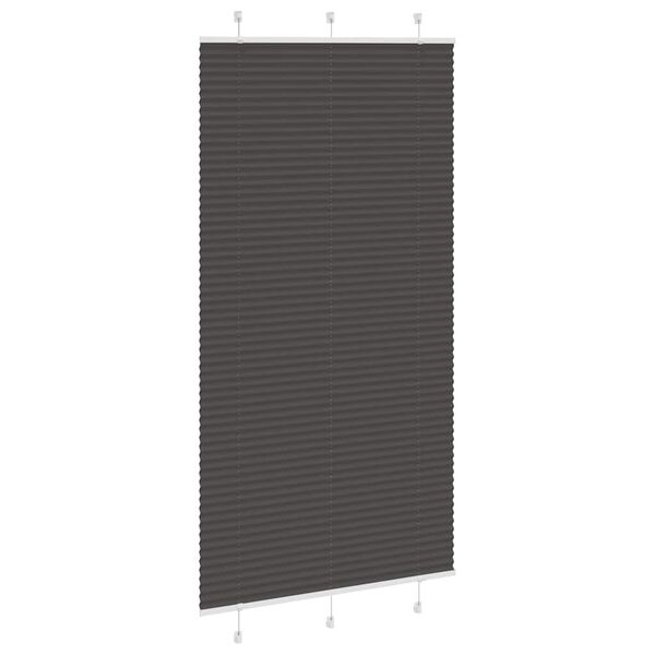 vidaXL Plisserad persienn svart 110x200 cm tyg bredd 109,4cm polyester