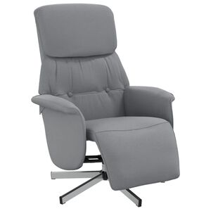 vidaXL Reclinerf&aring;t&ouml;lj med fotst&ouml;d ljusgr&aring; tyg
