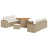 vidaXL Tr&auml;dg&aring;rdsoffset 9 st Beige Poly rattan