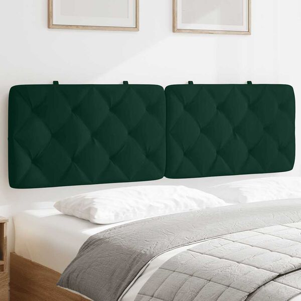 vidaXL Headboard Cushion Dark Green 160 cm Velvet