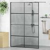 vidaXL Walk-in Duschv&auml;gg Svart 140 x 195 cm h&auml;rdat glas