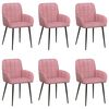 vidaXL Matstolar 6 st Sammet Rosa 56.5 x 50 x 85 cm