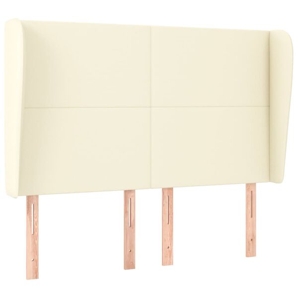 vidaXL S&auml;nggavel med kanter gr&auml;ddvit 147x23x118/128 cm konstl&auml;der