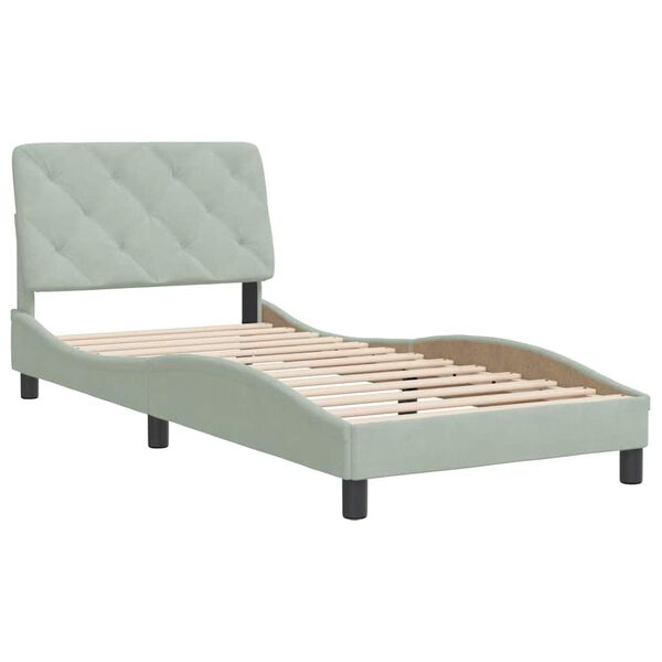 vidaXL Bed Frame without Mattress Light Grey 80x200 cm Velvet