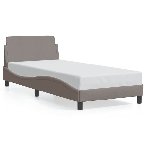 vidaXL Bed Frame with Headboard "Dover" Taupe 80x200 cm Fabric