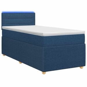 vidaXL Kontinentals&auml;ng med madrass med huvudgavel Bl&aring; 100 x 200 cm Tyg