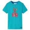 T-shirt med korta &auml;rmar f&ouml;r barn m&ouml;rk mintgr&ouml;n 140