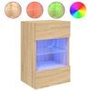 vidaXL V&auml;ggmonterad tv-b&auml;nk LED sonoma-ek 40x30x60,5 cm
