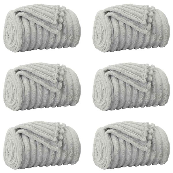 vidaXL Filtar 6 pcs Gr&aring; 270 x 240 cm Fleece