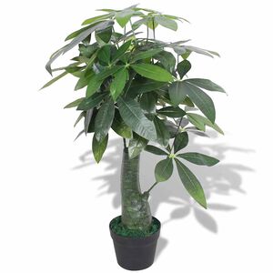 vidaXL Konstv&auml;xt Pengatr&auml;d (Pachira aquatica) med kruka 85 cm gr&ouml;n