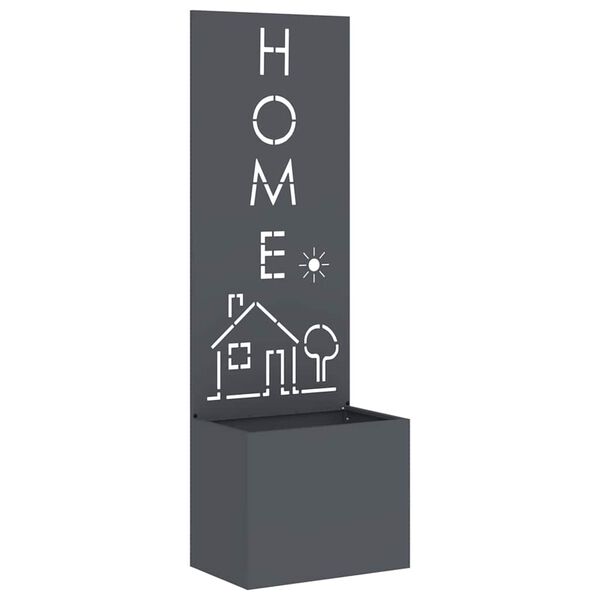 vidaXL Tr&auml;dg&aring;rds integritetssk&auml;rm Antracit 50 x 140 cm Kallvalsat st&aring;l