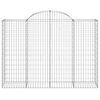 vidaXL Gabioner bågformade 2 st 200x50x140/160 cm galvaniserat järn