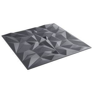 vidaXL V&auml;ggpaneler 12 st 50 x 50 cm Amethyst Gr&aring; XPS Skum
