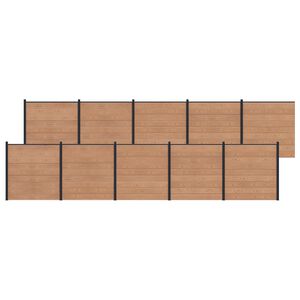 vidaXL St&auml;ngselpanel 10 pcs WPC och aluminium Brun