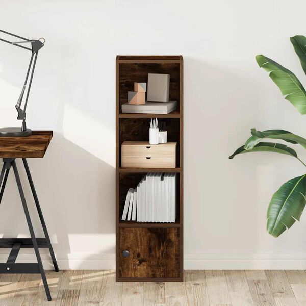 vidaXL Bokhylla rökfärgad ek 31x24x102 cm konstruerat trä